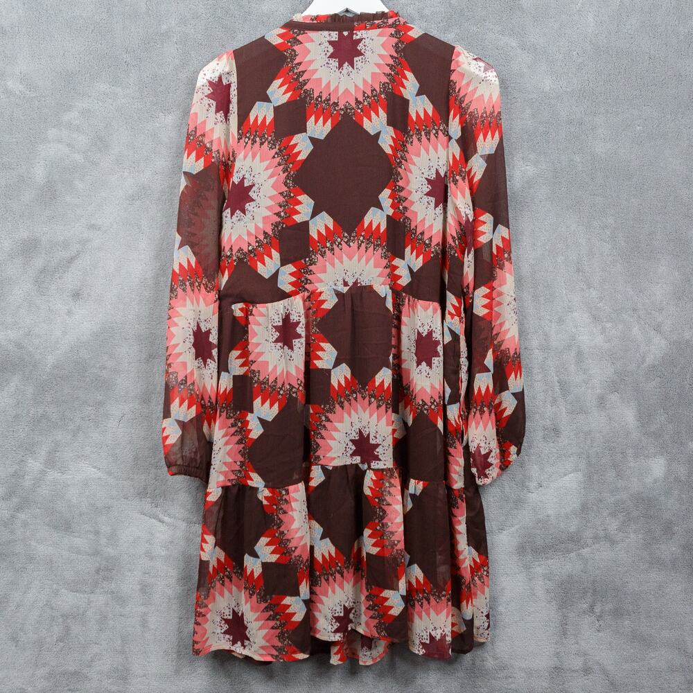 Ann Taylor Loft Patchwork Tie Neck Flounce Dress … - image 7